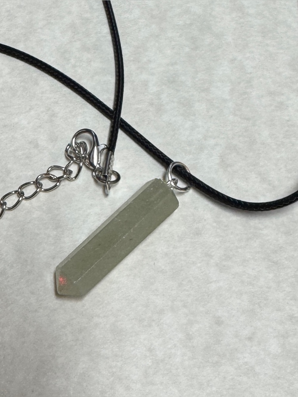 Green Aventurine Pencil Point Pendant Necklace